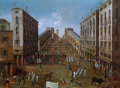 Bullfighting at the Rialto Bridge by Gabriele Bella